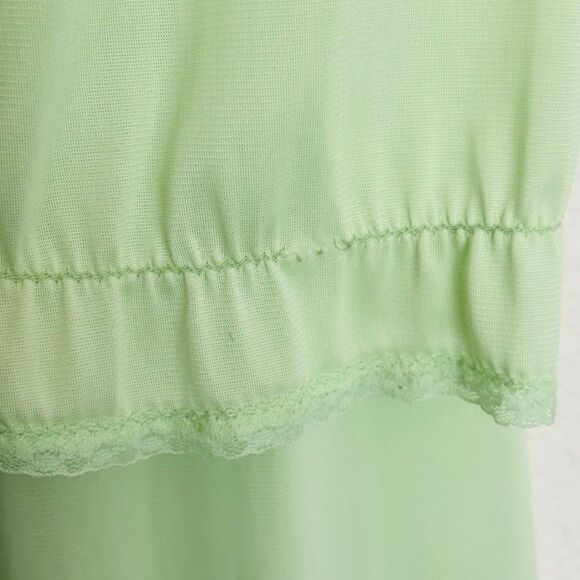 Vintage Womens Night Gown & Robe Set M Light Green Maxi Cottagecore St Patricks - Picture 12 of 15